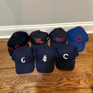 Lot of 7 Chicago Cubs Baseball hats/caps